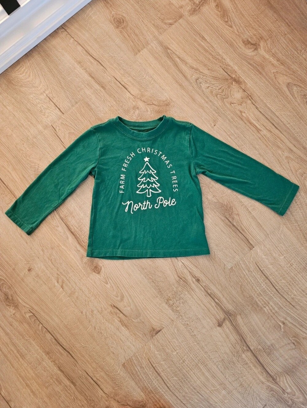 Holiday Time Green 'North Pole' Long Sleeve Tee